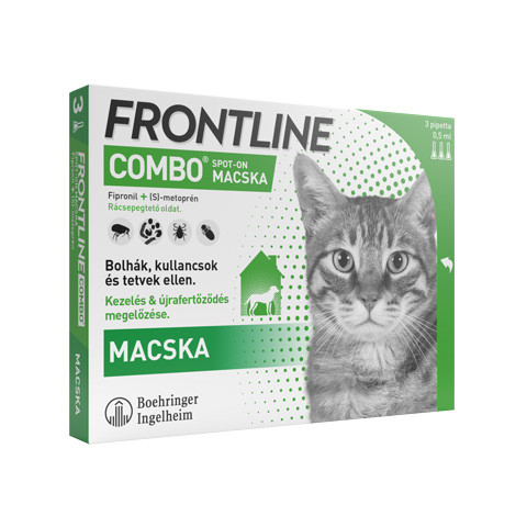 Frontline Combo macska  3db ampulla Hatóanyag: Fipronil ,S-Metopren