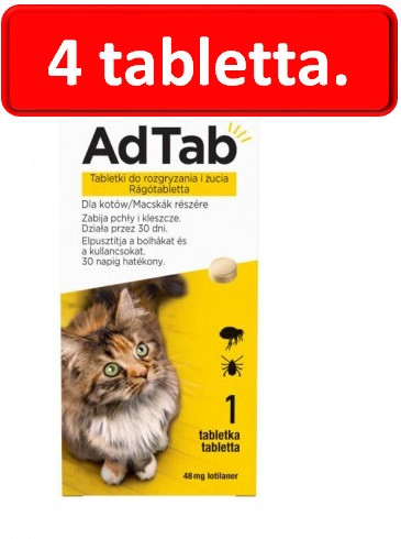  AdTab rágótabletta macskáknak 4db tabletta , ( 2-8kg. cicáknak )