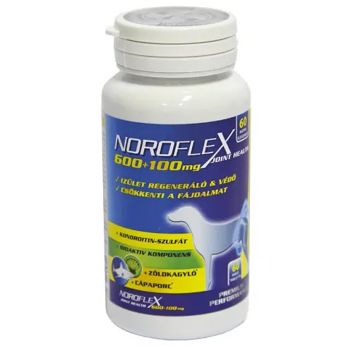 2db-tól egyedi szállítás : Noroflex 600+100mg 60db ízületvédő, fájdalomcsökkentő rágótabletta