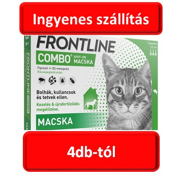 4csomagtól : Frontline Combo macska  3db ampulla , Termék szavatosság : 2025.08.