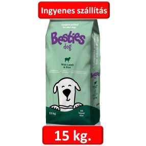   Besties Dog bárány rizzsel száraz kutyatáp 15 kg ( Szerintünk közepes minőség )