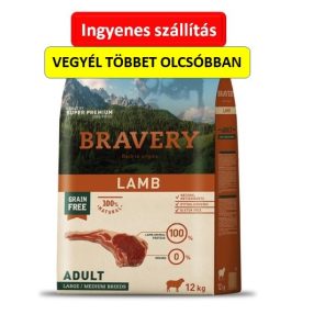   Bravery Dog Adult Medium/Large Grain Free Lamb 12kg , Ingyenes szállítással