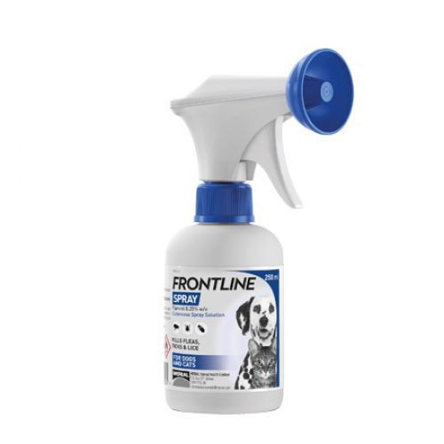  Frontline spray  250ml , Összetétel: 0,25 g fipronil/100 ml , kullancsok és bolhák ellen