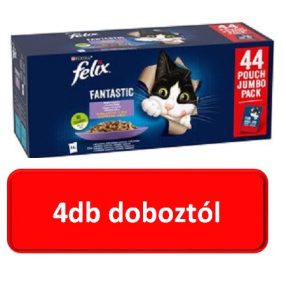   4doboztól : FELIX FANTASTIC Házias válogatás nedves macskaeledel 44x85g , Maximum 4db kérhető