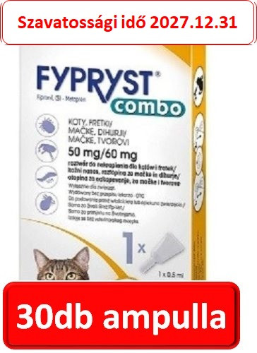 30db-os : Fypryst Combo Spot-On macskák és vadászgörények számára külső élősködők ellen (0,5 ml) ,