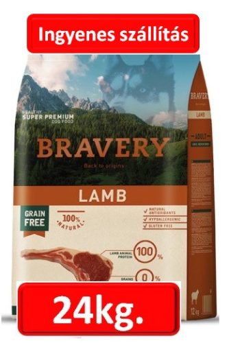Bravery Dog Adult Medium/Large Grain Free Lamb 12+12=24kg , Ingyenes szállítással