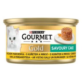   GOURMET GOLD Savoury Cake Csirkével és sárgarépával nedves macskaeledel 85g