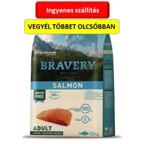   Bravery Salmon Adult Large/Medium Breeds 12 kg Hypoallergén , Maximum 2zsák vehető