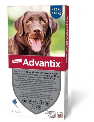 Advantix spot-on kutyákra (25-40kg kutyákra ) , 4db pipetta 