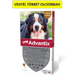   Advantix spot-on kutyákra (40-60kg kutyákra ) , 4db pipetta , illusztrációs fotó , macskákra tilos rakni .