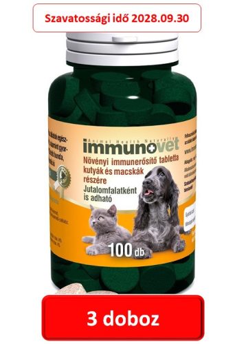 3 doboz : Immunovet Pets izesitett immunerősítő jutalomfalat 100szem. 