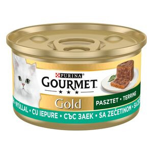 Próbáld ki : GOURMET GOLD Nyúllal terrine nedves macskaeledel 85g 