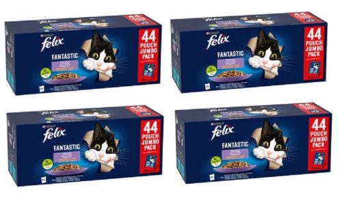 4doboz :FELIX FANTASTIC Házias válogatás nedves macskaeledel (44x85g tasak)