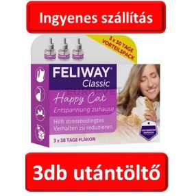   Nagy csomag : Feliway Classic utántöltő 3x48 ml, ( utántöltő , elektromos készüléket nem tartalmaz )