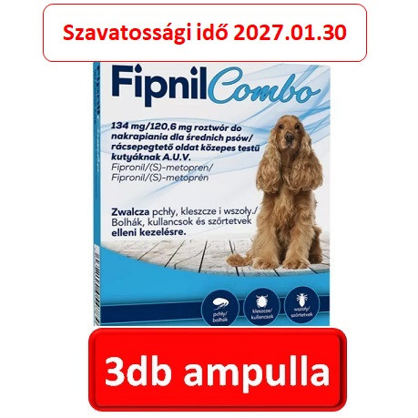 Fipnil Combo Spot-On ( 10-20kg. kutyáknak ) rácsepegtető oldat 3ampulla , Fypryst helyettesitő