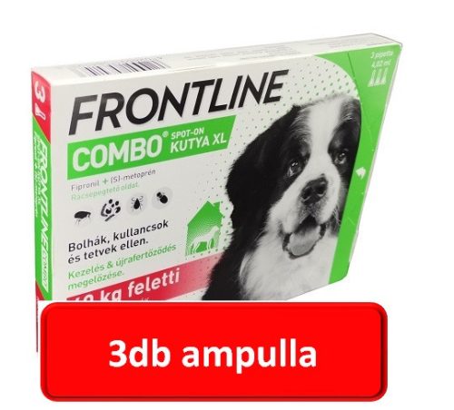 3csomagtól : Frontline Combo kutya XL 40kg. felett 3db ampulla , 