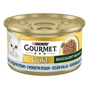 GOURMET GOLD Succulent Delights Óceáni hallal nedves macskaeledel 85g 