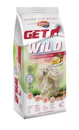 Panzi GetWild Hypoallergenic Lamb,rice Adult (bárány,rizs) száraztáp - Táplálék intoleranciás felnőtt kutyák részére (15kg)