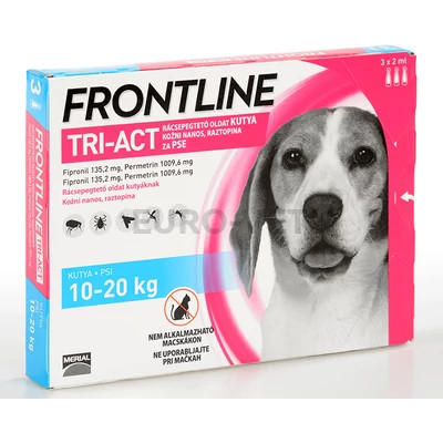 Frontline Tri-Act rácsepegtető oldat 10-20 kg-os kutyáknak (3 ampulla) ( macskákra nem rakható )