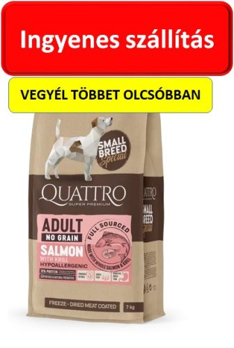 QUATTRO Hypoallergenic SMALL BREED ADULT SALMON AND KRILL kutyatáp 7kg