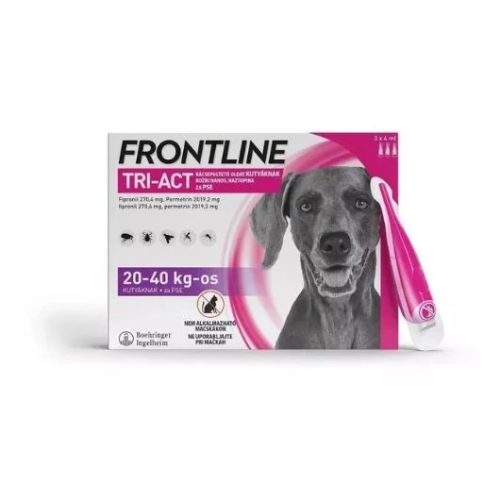 Frontline Tri-Act (20-40kg.) kutyáknak , 3db ampulla , szavidő : 2026.02.28