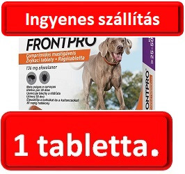 3 tablettánként : FRONTPRO® rágótabletta kutyáknak (>25–50 kg) 136 mg; 1db tabletta , a fotó illusztráció 
