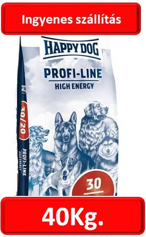 Happy Dog Profi 30/20 high energi (20+20=40kg.) , Ingyenes szállítás