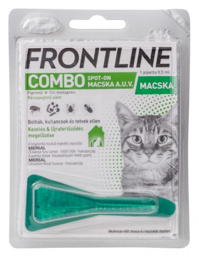 3db-tól : Frontline Combo macska  1db ampulla Hatóanyag: Fipronil , 3ampullánként rendelhető