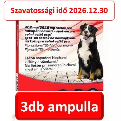 Fipnil Combo Spot-On ( 40-60kg. kutyáknak ) rácsepegtető oldat 3ampulla , Termék szavatosság : 2026.12.30