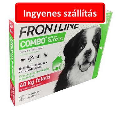 3db-tól : Frontline Combo kutya XL 40kg. felett 3db ampulla , Termék szavatosság : 2025.03.30