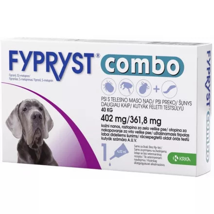 Fypryst Combo spot on kutyáknak XL 40kg fölött (4,02mg) 1 ampulla Termék szavatosság : 2024.01.28