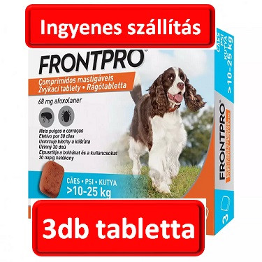 FRONTPRO® rágótabletta kutyáknak (>10–25 kg) 68 mg; 3db tabletta , a fotó illusztráció