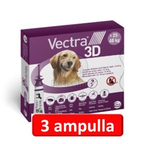 Vectra 3D XS Spot-On - 3db ampulla 25- 40 kg-os kutyáknak 