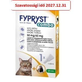   Cash&Carry : Fypryst Combo Spot-On macskák és vadászgörények számára külső élősködők ellen (0,5 ml) , Termék szavatosság : 2027.12.31