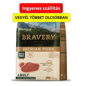   Bravery Iberian Pork Adult Large/Medium Breeds 12kg. Nem zipzáros a csomagolás .