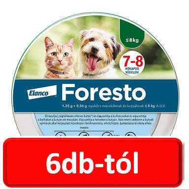 6db-tól : Foresto nyakörv 8kg. alatt  38 cm-es ( Kutya,macska részére ) Termék szavatosság : 2028.01.28