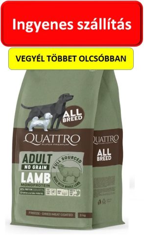 QUATTRO grain-free LAMB monoprotein adult kutyatáp 12 kg