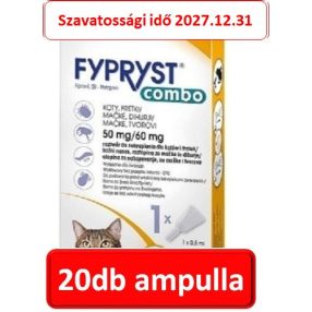   20db-os : Fypryst Combo Spot-On macskák és vadászgörények számára külső élősködők ellen (0,5 ml) 