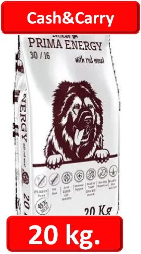 Cash&Carry : Delikan Prima Energy Red Meat kutyatáp 20kg . Az ár nem tartalmazza a házhoz szállítási díjat .A fotó illusztráció