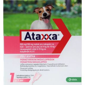   Ataxxa 500mg/100mg rácsepegtető oldat kutyára 4-10 kg 1db ampulla ( Macskára tilos rakni )