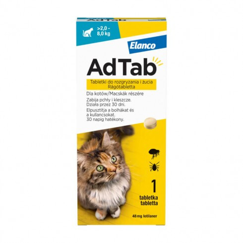 4db-tól : AdTab rágótabletta macskáknak 1db , ( 2-8kg. cicáknak )